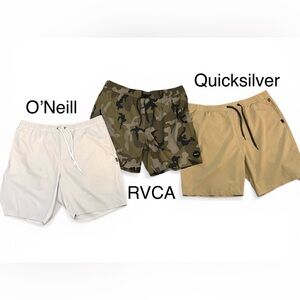Shorts Bundle O’Neill RVCA Quicksilver Hybrid Shorts Cream Tan Camo, Size Large